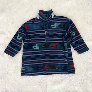 RARE VINTAGE Patagonia Synchilla Anatolia Aztec Pullover Zip Fleece 1995